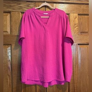 Entro Fuchsia Pink Blouse Size 1X